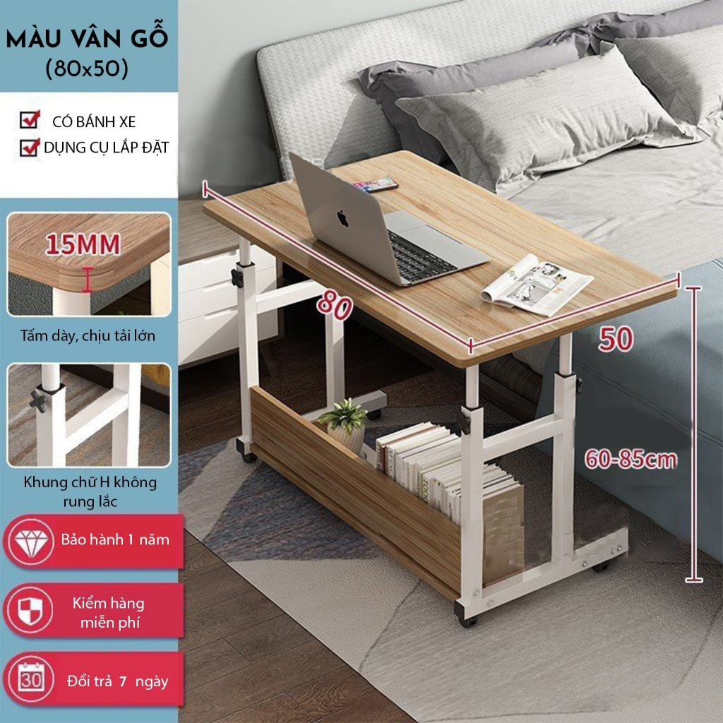 Bàn Học Bàn Làm Việc Thông Minh Đa Năg Nâng Hạ Chiều Cao Dễ Dàng Kèm Bánh Xe Chống Xước Sàn Siêu Bền Tiện Lợi | BigBuy360 - bigbuy360.vn
