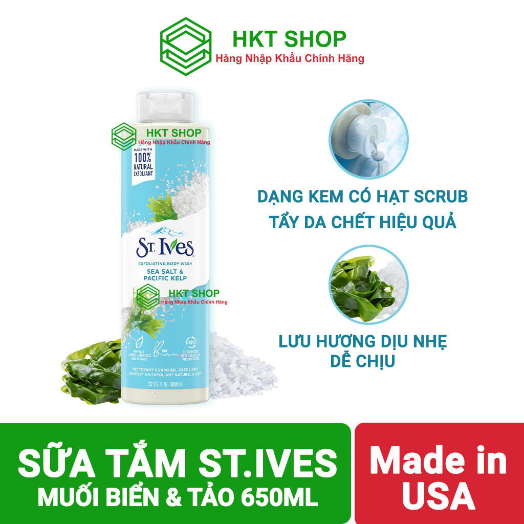 Sữa tắm St Ives Muối Biển 650ml - HKT Shop