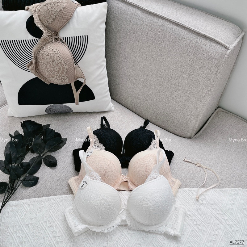 Áo lót ren nâng đẩy ngực đệm dày Myna Bra: AL7277