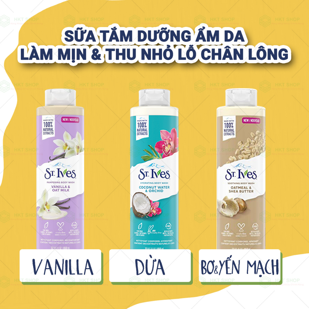 Sữa tắm tẩy tế bào chết St. Ives 650ml - HKT Shop