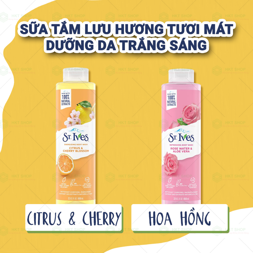Sữa tắm tẩy tế bào chết St. Ives 650ml - HKT Shop