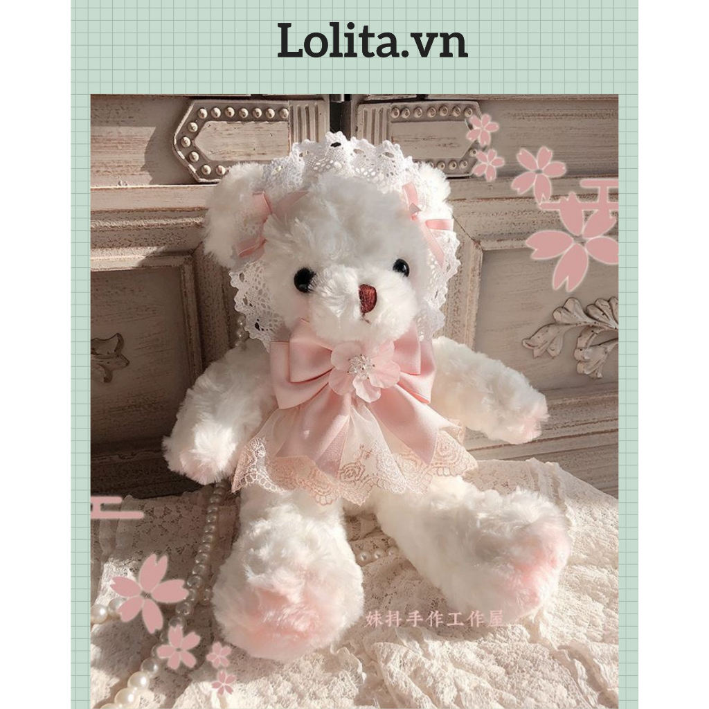 Túi đeo gấu phối váy lolita xinh xắn (Kèm ảnh thật)