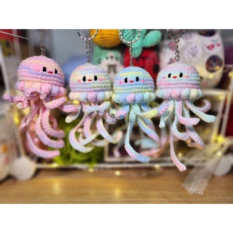 Móc khóa sứa biển móc len - Amigurumi jellyfish