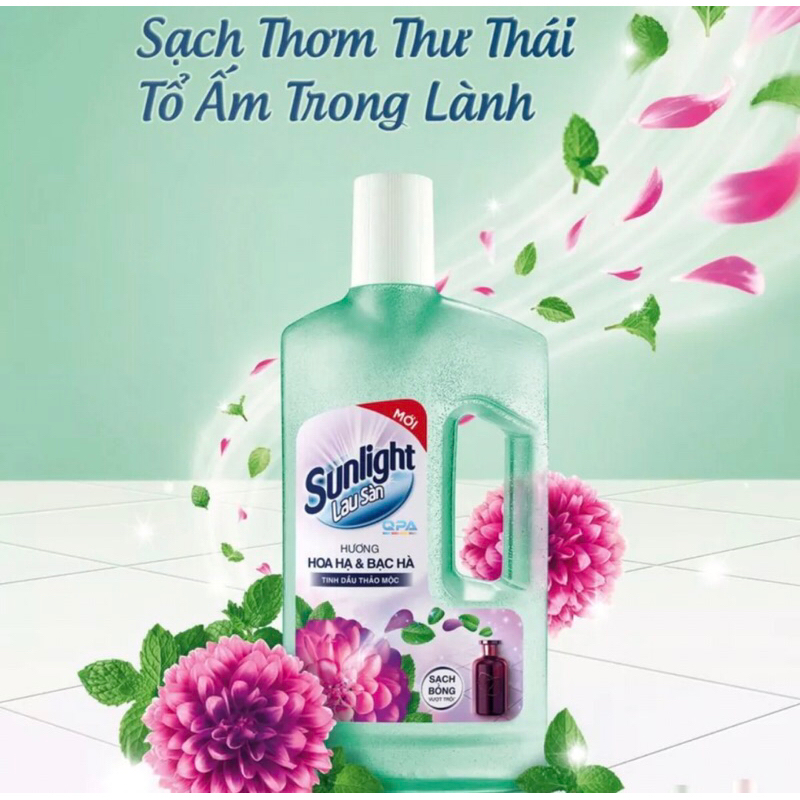 lau sàn sunlight hương hoa hạ 900g + Simply 1l