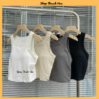 Áo ba lỗ croptop chất cotton mềm mát thấm hút mồ hôi tốt có lót đệm