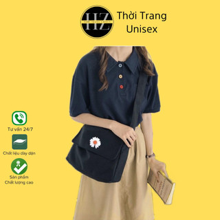 Túi tote vải bố đựng đồ canvas đeo chéo Hazin thời trang vải bố canvas dày dặn,túi đeo chéo hoa cúcHZ50