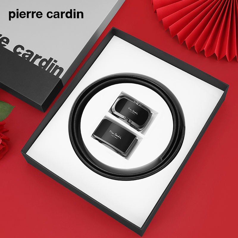 Thắt lưng da nam Pierre Cardin chính hãng 2 mặt 1 dây, khoá tự động