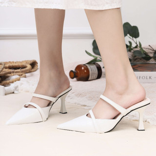 Giày Sục Cao Gót Nữ 7cm Da Giả Vân Pixie H121