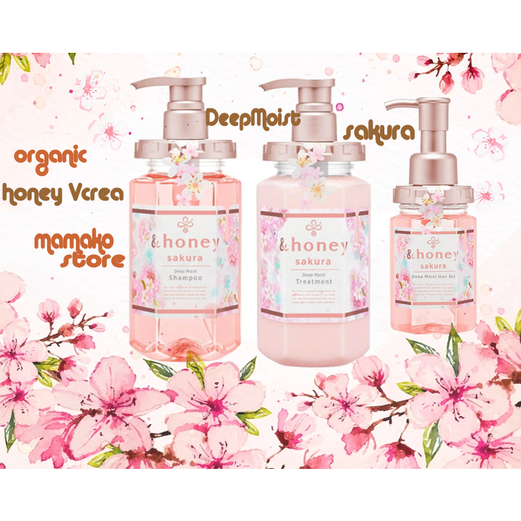 Giới hạn/Limited Dầu gội And Honey Vicrea Sakura Deep Moist Set 2023ver /hương thơm mật ong hoa anh  đào