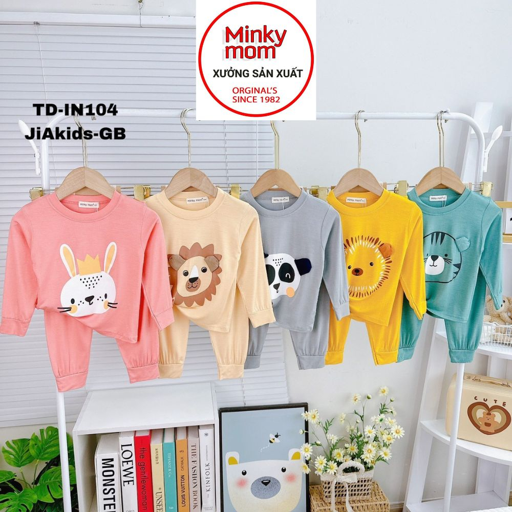 (7-28KG DƯỚI 6 TUỔI) Bộ Dài Tay Thu Đông Cho Bé LDD42 Chất Thun Lạnh Cao Cấp Mềm Mịn Thoáng Mát MINKY MOM