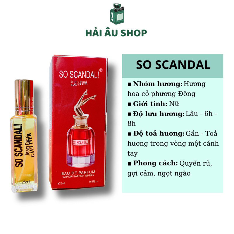 Tinh Dầu Nước Hoa So Scandal Gợi Cảm, Khiêu Khích 25ml - Dạng Xịt