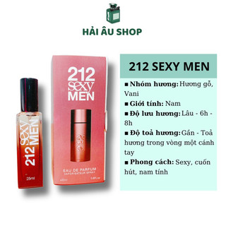 Tinh dầu nước hoa nam 212 sexy men cuốn hút, nam tính 25ml - dạng xịt