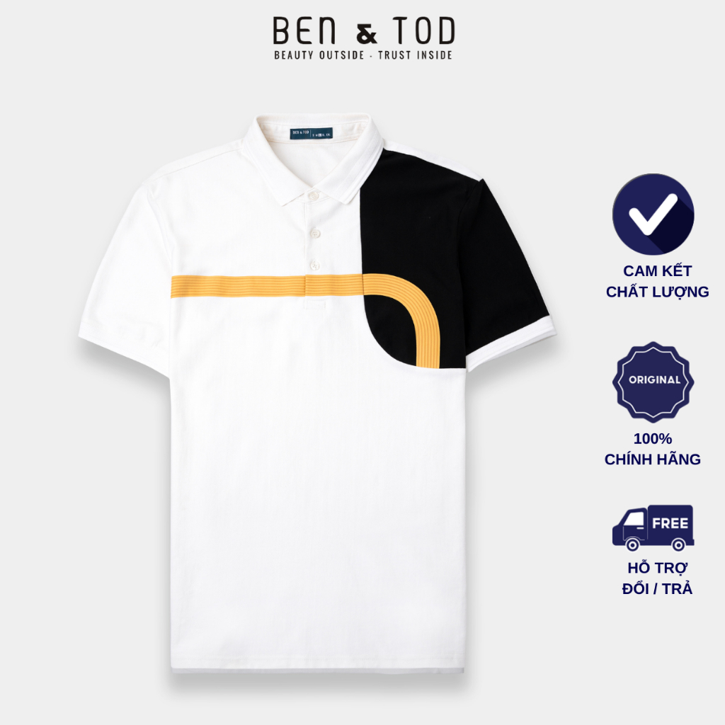 Áo polo nam BEN & TOD R1300BB314 cotton họa tiết trẻ trung , thanh lịch , công sở