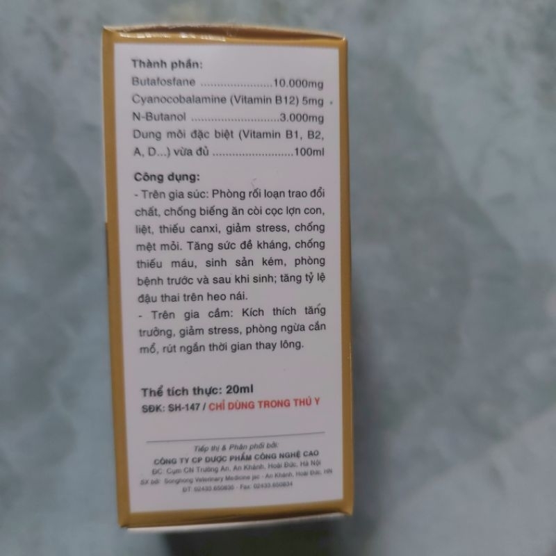Butasal lọ 20ml cho thú cưng, gia súc, gia cầm