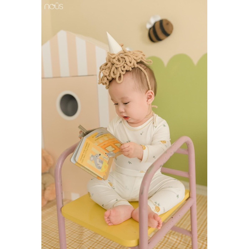 NOUS -Bộ body dài tay kèm quần cho bé trai/bé gái