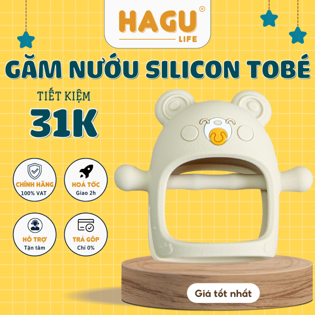 Gặm Nướu Cầm Tay Eco Silicon Tobé Giúp Giảm Ngứa Nướu An Toàn Cho Bé - Mẫu Mới 3129