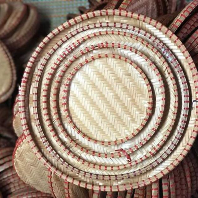Mẹt tre viền đỏ đựng bánh, kẹo, quả, decor đủ size
