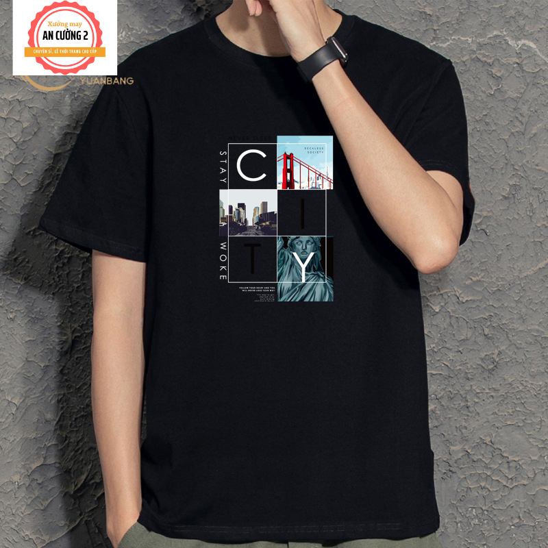 Áo thun nam, áo phông nam tay ngắn cổ tròn chất cotton, dày dặn thoáng mát  ATC38 - Xưởng may An Cường 2