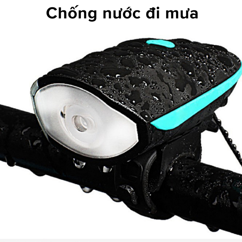 Đèn Xe Đạp Có Còi Siêu Sáng Chống Nước – Có Pin Cổng Sạc USB – Đèn Còi Xe Đạp Có 3 Chế Độ Sáng XPG Còi To Amalife
