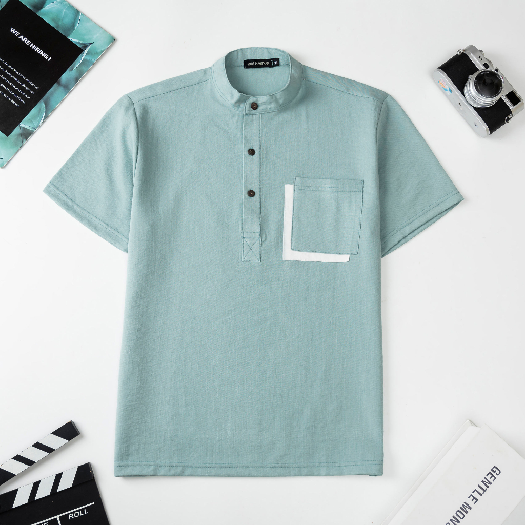 Áo Đũi Nam Cổ Tàu Tay Ngắn Chất Liệu Vải Đũi Mềm Mịn Nhẹ Thoáng Thấm Hút Mồ Hôi Tốt Màu Sắc Thanh Lịch