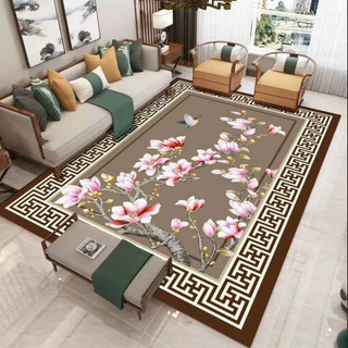 Thảm trải sàn BALI loại 5D kích thước 1m6 x 2m3 hoa đào nâu