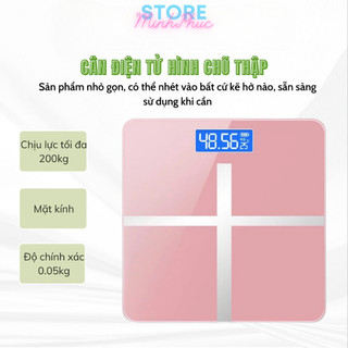 Cân điện tử sức khỏe - Cân sức khỏe chữ thập mặt kính cường lực cao cấp chịu lực 180Kg