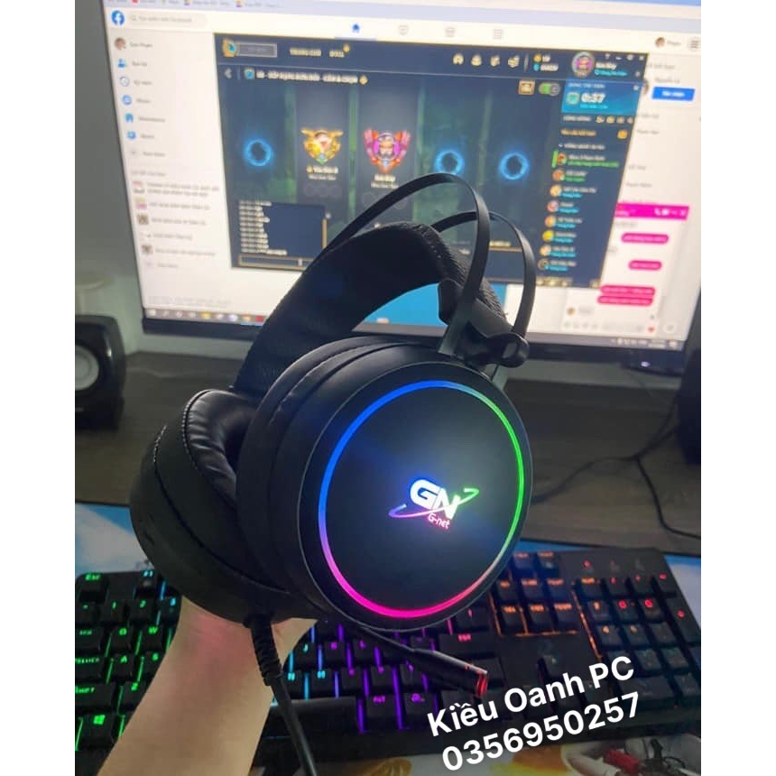 TAI NGHE TOMATO SK65 7.1 LED RGB  Bảo hành 12 Tháng-Hàng chính hãng