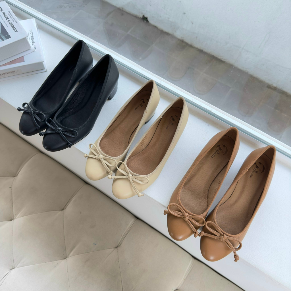 Giày búp bê nữ đế thấp chất liệu da thật cao cấp mũi tròn dễ thương xinh xắn Today Footwear | TD0073