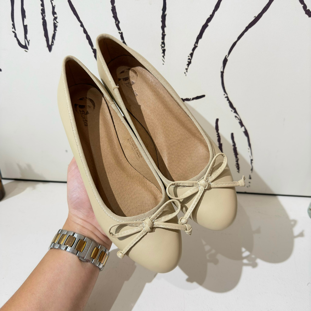 Giày búp bê nữ đế thấp chất liệu da thật cao cấp mũi tròn dễ thương xinh xắn Today Footwear | TD0073