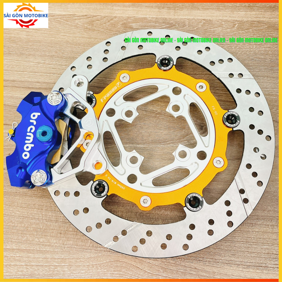 [ Combo Sirius/Jupiter ] Heo 2Pis đối xứng Bremb@ + Đĩa Frando 260/267mm + Pát 2Pis CNC nguyên khối/