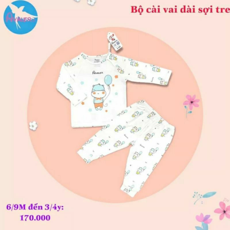 Avaler - Bộ dài tay chất sợi tre cao cấp cho bé trai, bé gái
