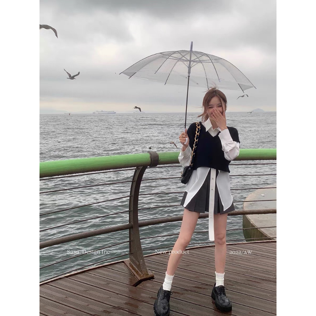 Áo len gile cổ tim phong cách Hàn Quốc dễ thương Hari GenZ 9901 P8k7