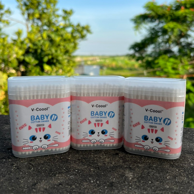 Hộp 200c, 400c tăm bông cho bé sơ sinh