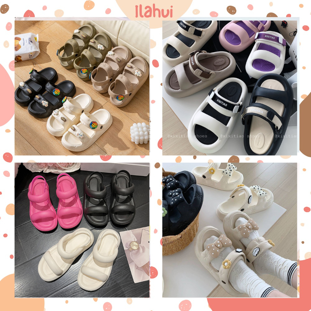 Dép bánh mì quai ngang sandal ulzzang Đám mây phong cách Hàn Quốc cực basic ILAHUI