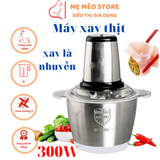 Máy xay thịt đa năng MEO 2L inox 4 lưỡi dao thép không gỉ, máy xay đa năng xay sinh tố xay thịt xay ngũ cốc