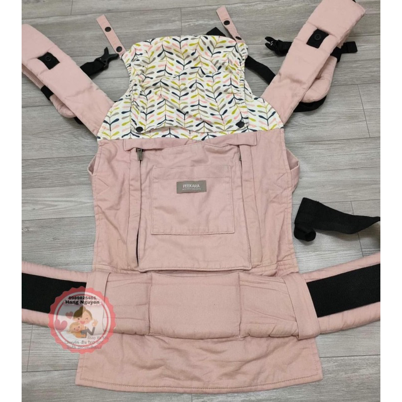 Địu Peekara 4 tư thế lưới màu hồng secondhand