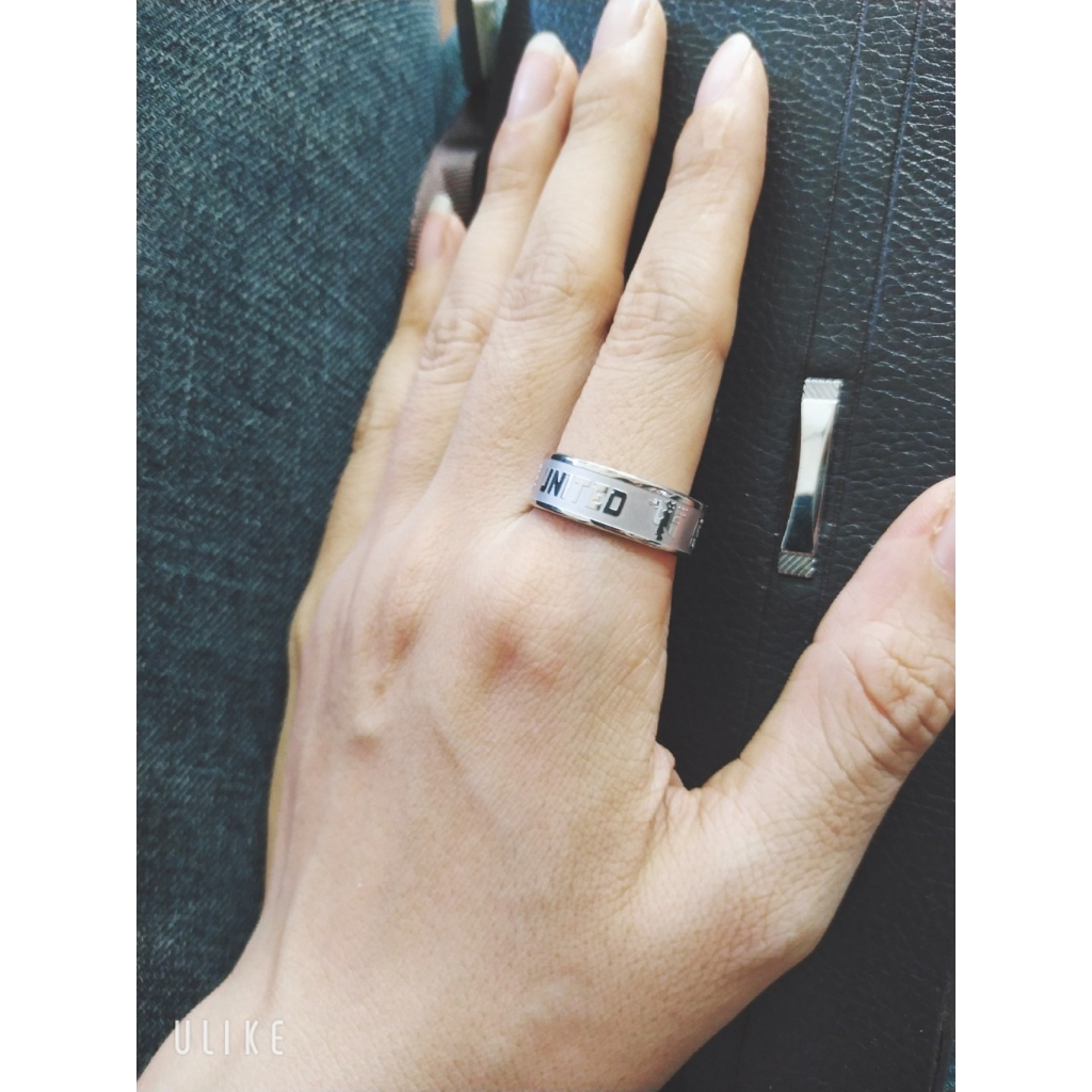 Nhẫn MU logo in nổi thép không gỉ