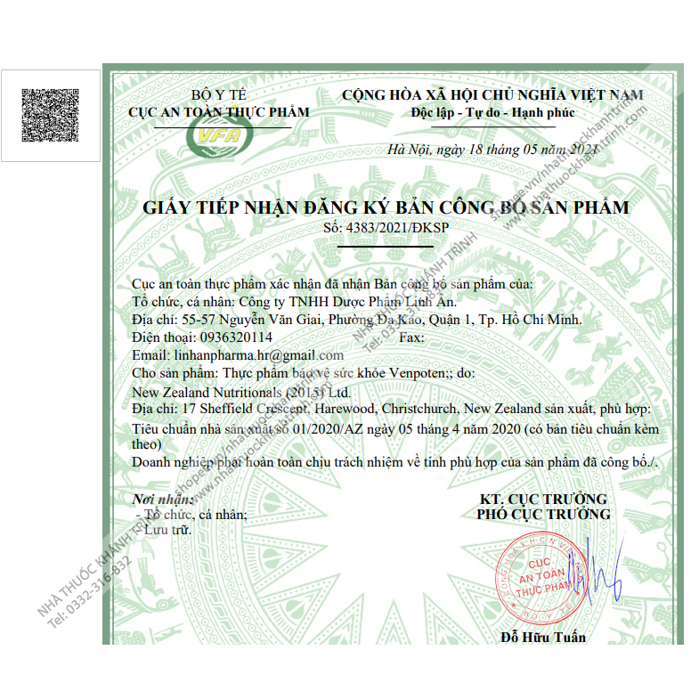 Venpoten hỗ trợ giảm suy giãn tĩnh mạch, lọ 30 viên