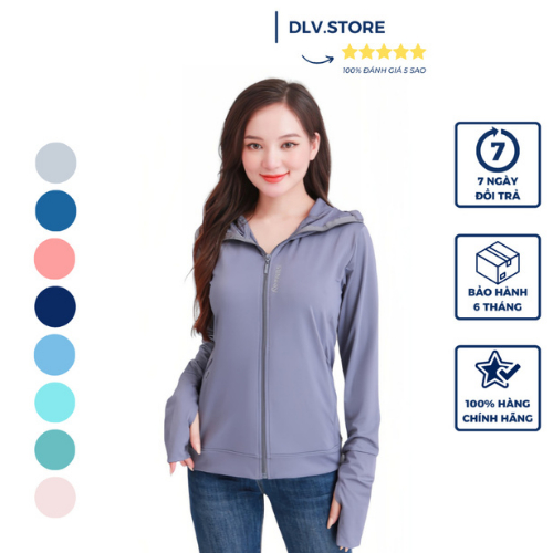 Áo chống nắng nữ, Áo khoác chống nắng nữ dáng ngắn vải hạt cườm làm mát tuyệt đối, chống nắng DLV.store