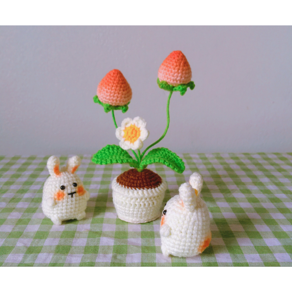 Móc khoá thỏ mini bằng len 🐰🐰🐰
