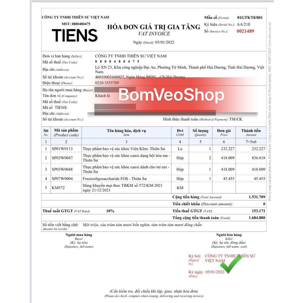 Canxi Thiên Sư Tiens Nutrient Super Calcium Powder Hàng Khuyến mại theo TBKM số 572/KM-2021 ngày 21/12/20