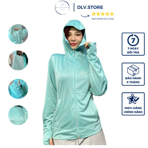 Áo chống nắng nữ 1 lớp, áo khoác chống nắng nữ đai gấu to vải thông hơi mềm mát xuất nhật DLV.Fashion