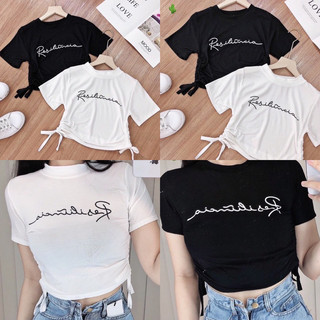 Áo croptop rút eo