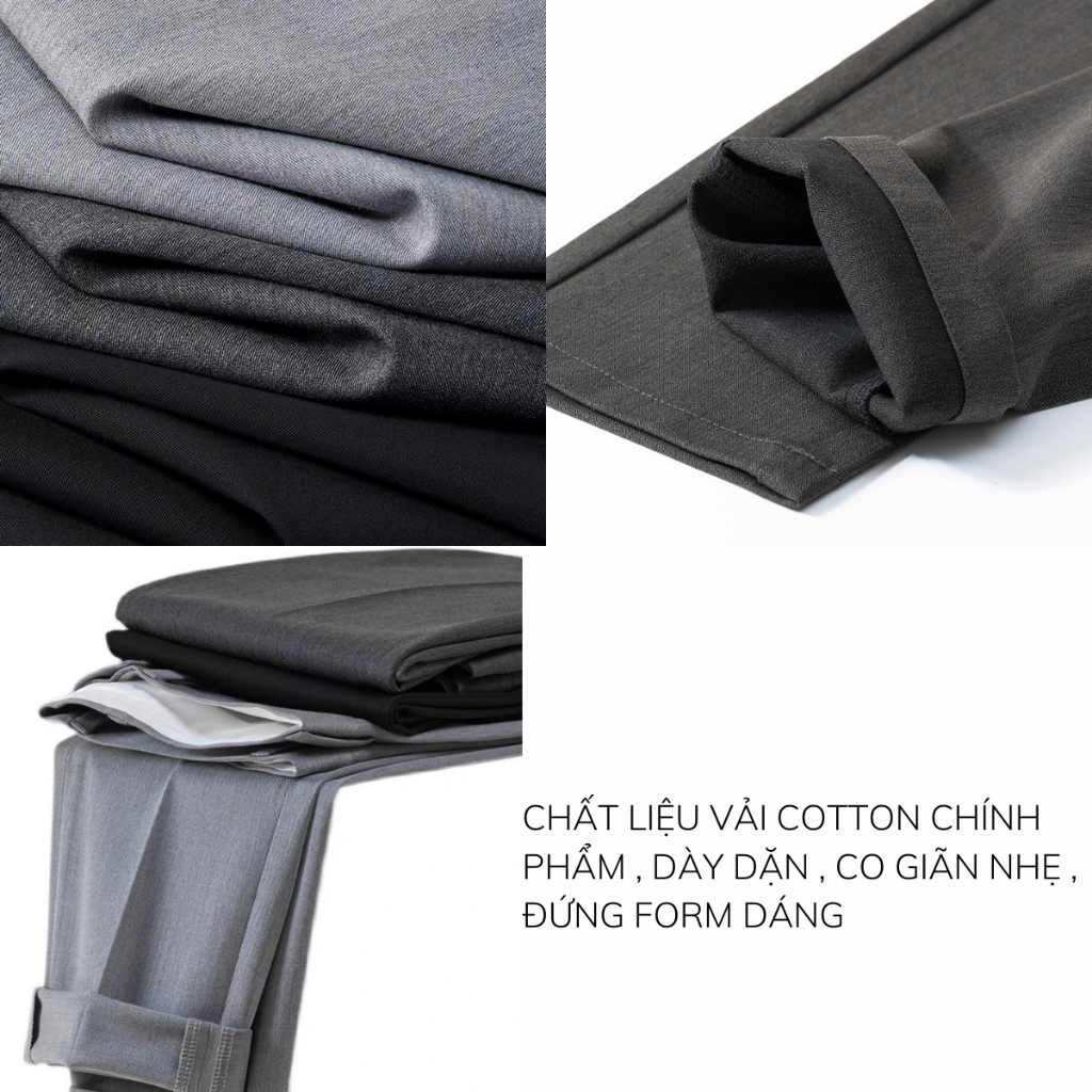 Quần Tây Nam Cao Cấp Quần Âu Nam Slimfit ôm nhẹ chất liệu cotton chính phẫm