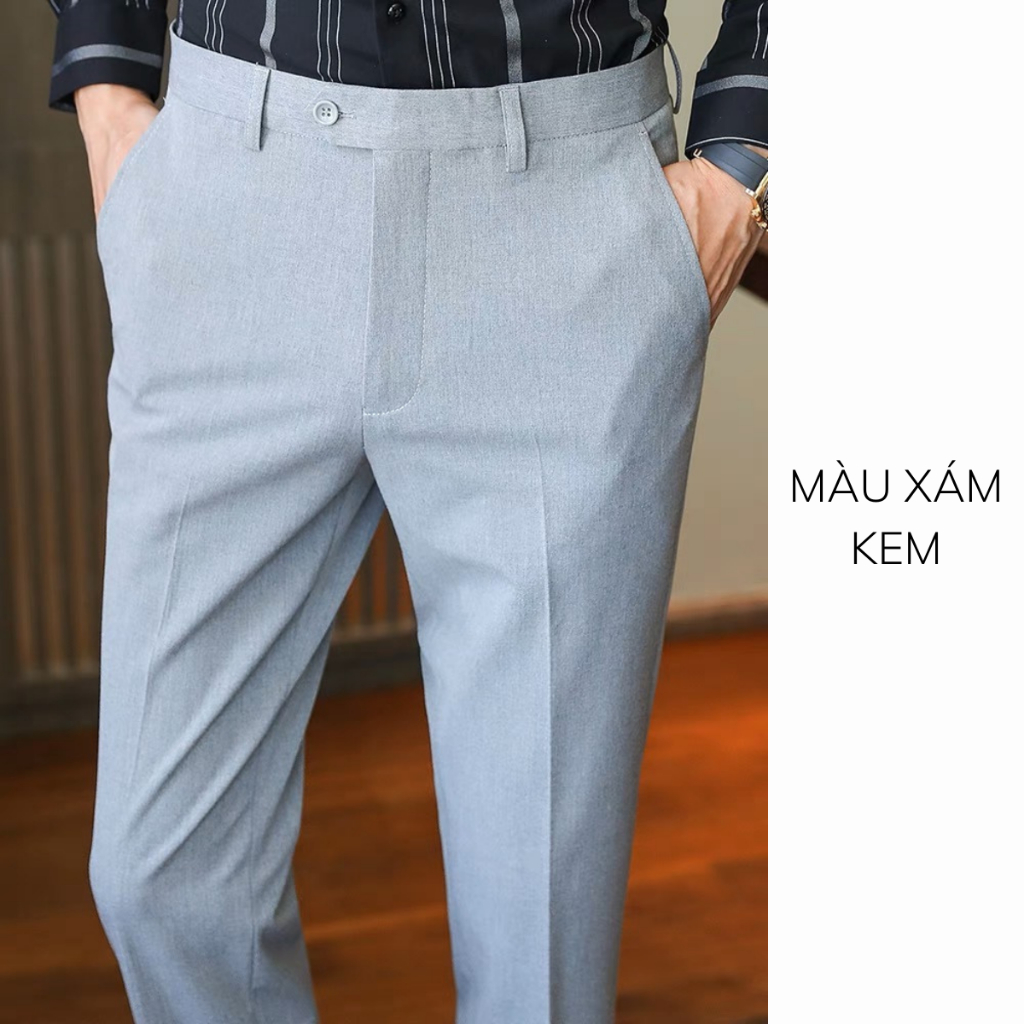 Quần Tây Nam Cao Cấp Quần Âu Nam Slimfit ôm nhẹ chất liệu cotton chính phẫm