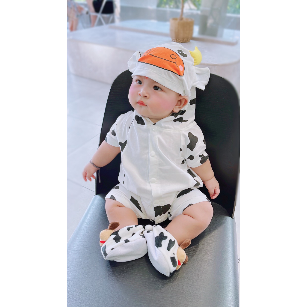 Bộ sưu tập Body hình thú có nón liền dễ thương cho bé, chất liệu cotton đủ size 4-15kg Dolakids-CuteBaby