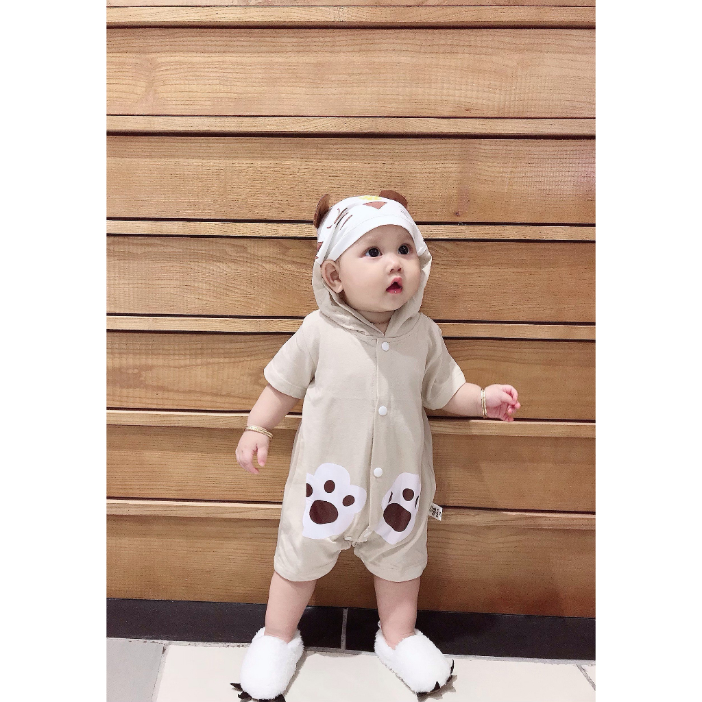 Bộ sưu tập Body hình thú có nón liền dễ thương cho bé, chất liệu cotton đủ size 4-15kg Dolakids-CuteBaby