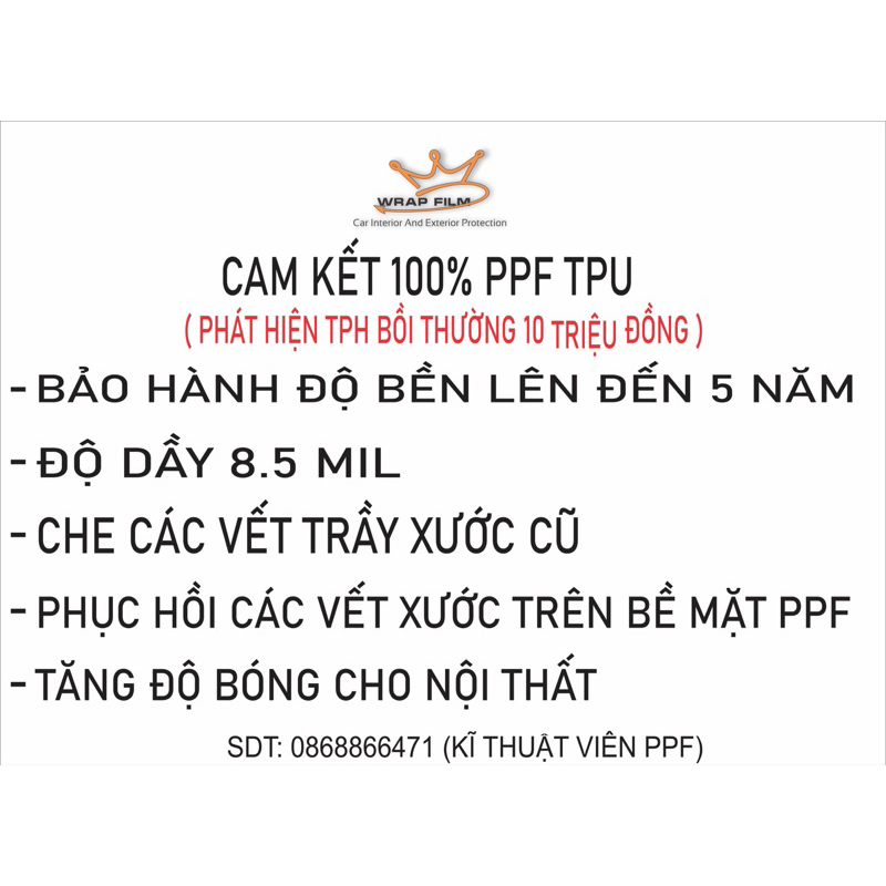 Film PPF TPU bảo vệ nội thất Vinfast VF9