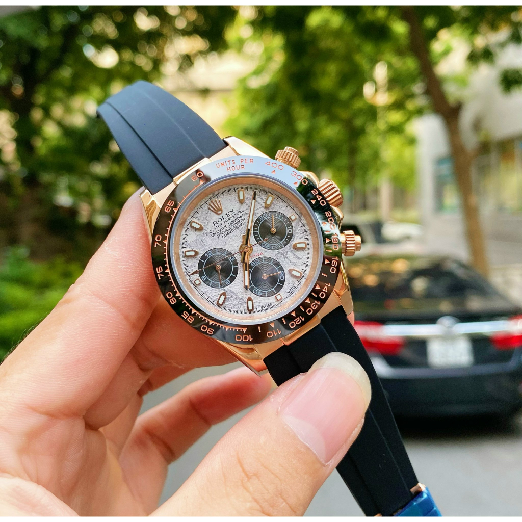 Đồng hồ nam Rolex DayTona 41mm máy cơ Miyota Nhật cao cấp, khung thép không gỉ 316l, dây silicone