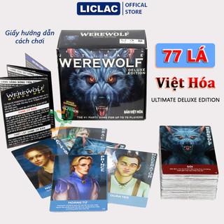 Bài Ma Sói Ultimate Deluxe Việt Hóa 77 lá chất liệu Cao Cấp Chống Thấm Nước, Đồ chơi Board Game Ultimate Werewolf Deluxe